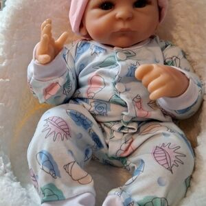 PEANUT DOLL soft Newborn Baby Doll in Pastel Pink & Blue Sleepwear With Hat